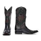 Bota Urbana en Piel Exótica de Caimán Negro Berlin