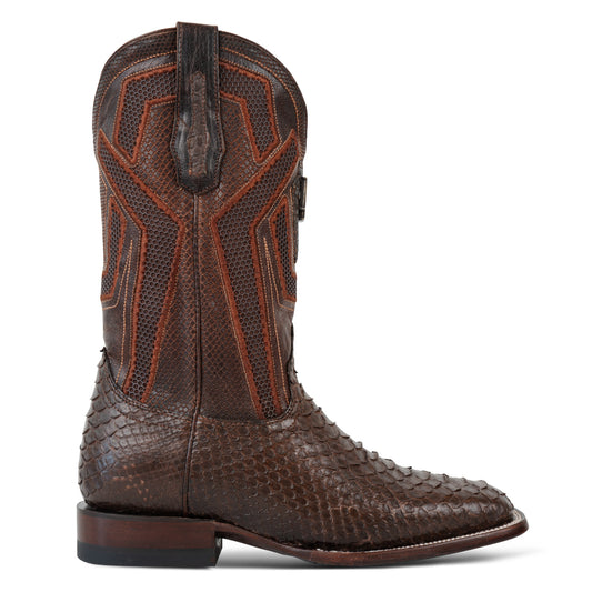 Bota Urbana en Piel Exótica de Pitón Café Plunge Urus