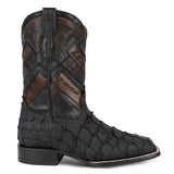 Bota Exótica en Piel de Pirarucú Negro Legacy