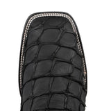 Bota Exótica en Piel de Pirarucú Negro Legacy
