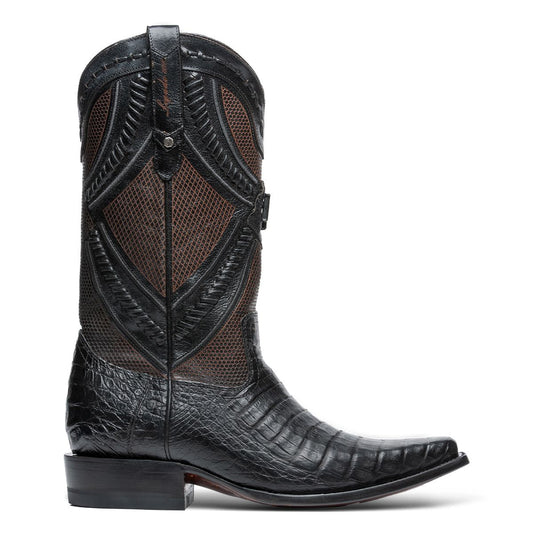 Bota Urbana en Piel Exótica de Caimán Negro Berlin