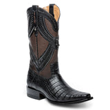 Bota Urbana en Piel Exótica de Caimán Negro Berlin