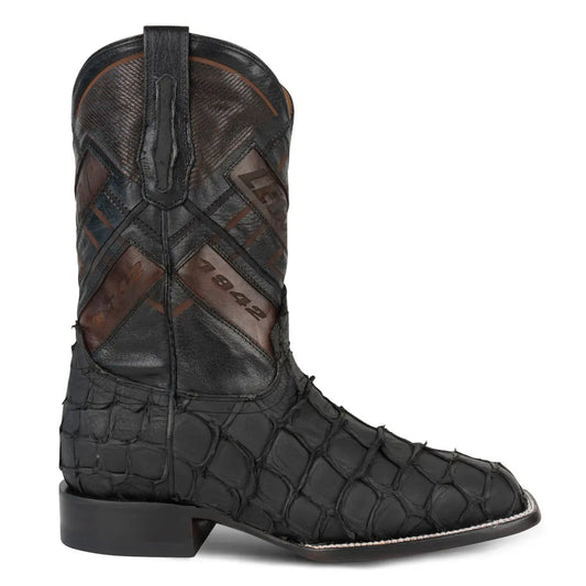 Bota Exótica en Piel de Pirarucú Negro Legacy