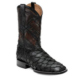 Bota Exótica en Piel de Pirarucú Negro Legacy