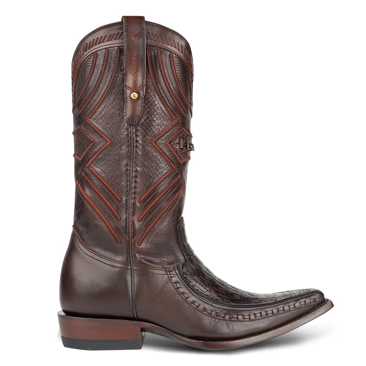 Bota Exótica con Floreta Caimán Café Hamilton